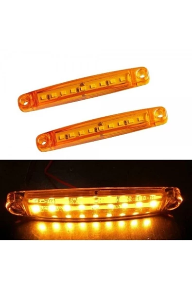 Akyol 10 Adet 9 Ledli Parmak Lamba Turuncu Parmak Led Yan Lamba Turuncu Etek Lamba - 2