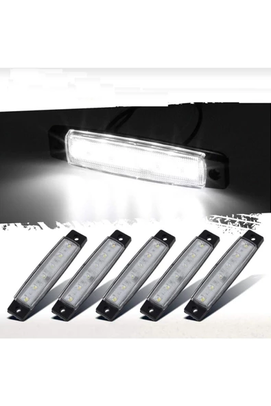 Emr Dorse Parmak Lamba 12 -24 Volt 6 Ledli Beyaz Renk 10 Adet Parmak Led Dorse Kamyon Led Lamba Beyaz - 3