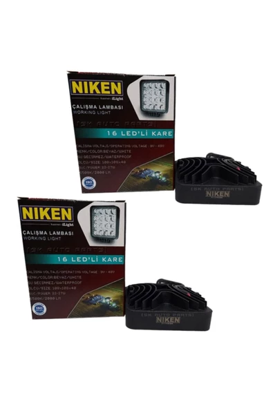 Niken 16 Led Kare Kalın Kasalı Off Road Sis Farı Çalışma Lambası 12-24v 2 Adet - 3