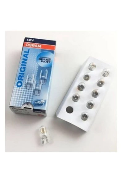 Osram 12V T10 W5w Dipsiz Park Gösterge Ampulü 10 Adet 2825
