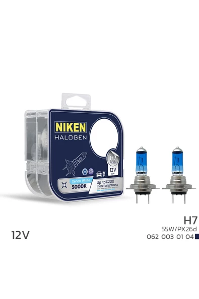 Niken 12V H1, H3. H4. H7. H11  55W BEYAZ IŞIK HALOJEN AMPUL P14.5s 5000K