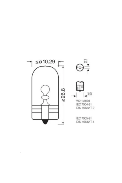 Osram 2825 W5w T10 Dipsiz Ampul 12v 5w 10 Adet - 3