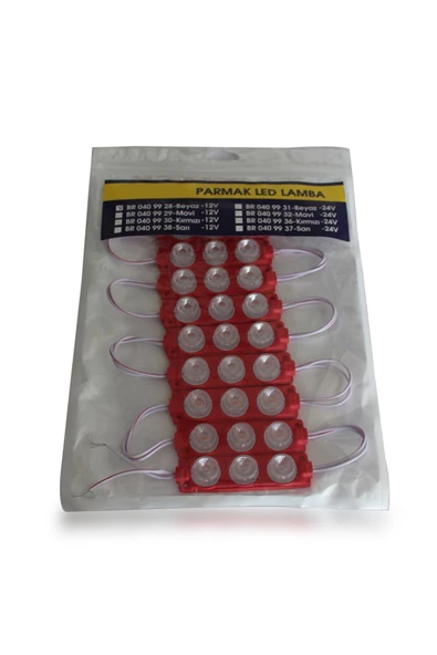 Carub Tp Parmak Lamba 3 Ledli Kırmızı 12v (10 Lu) Set - 3