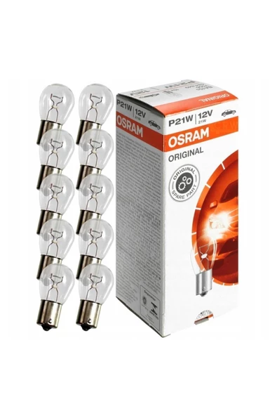 Osram 7506 P21w 93 Sinyal Stop Ampul 12v 21w 10 Adet Tek Duy Düz Tırnak