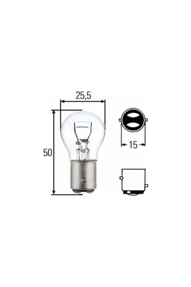 Osram 12v P21/5w Park Stop Ampulü Çift Duylu 10adet 7528 - 3