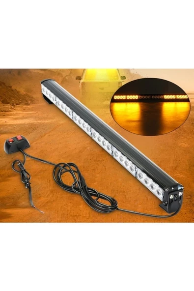 Carub Tepe Led Bar Çakarlı Off Road 12-24v 90cm Sarı-sarı Metal Gövde