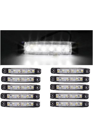 Emr Dorse Parmak Lamba 12 -24 Volt 6 Ledli Beyaz Renk 10 Adet Parmak Led Dorse Kamyon Led Lamba Beyaz