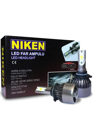Niken H4 Led Xenon Evo Seri Yeni Teknoloji 4000 Lümen Şimşek Etkili 6000k Beyaz