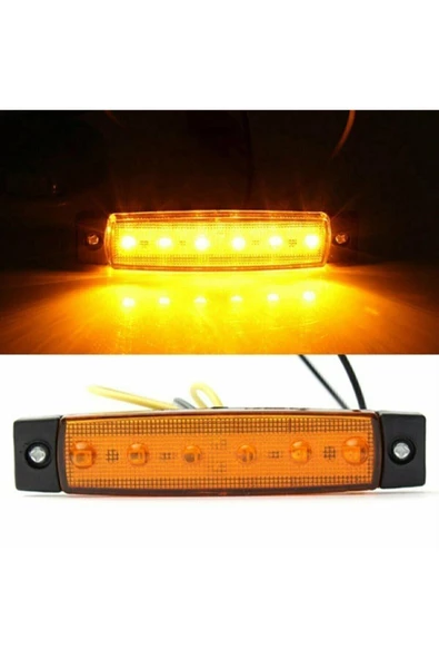 Emr Dorse Parmak Lamba 12 -24 Volt 6 Ledli Sarı Renk 10 Adet Parmak Led Dorse Kamyon Led Lamba Turuncu - 2