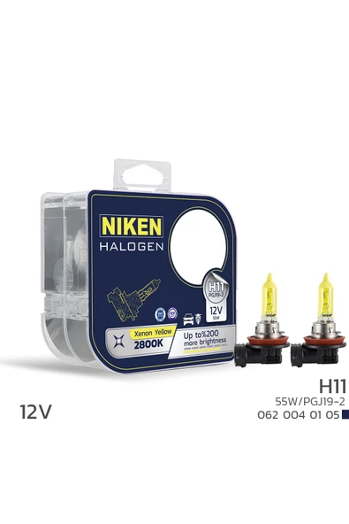 Niken 12V H1, H3, H4, H7, H11  55W SARI IŞIK  HALOJEN AMPUL PG319-2 2800K