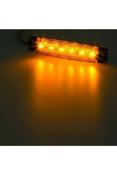 Emr Dorse Parmak Lamba 12 -24 Volt 6 Ledli (SARI RENK)10 Adet Parmak Led Dorse Kamyon Led Lamba - 2