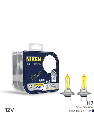 Niken H7 SARI AMPÜL 12 VOLT 55WAT 2800K 1 TAKIM