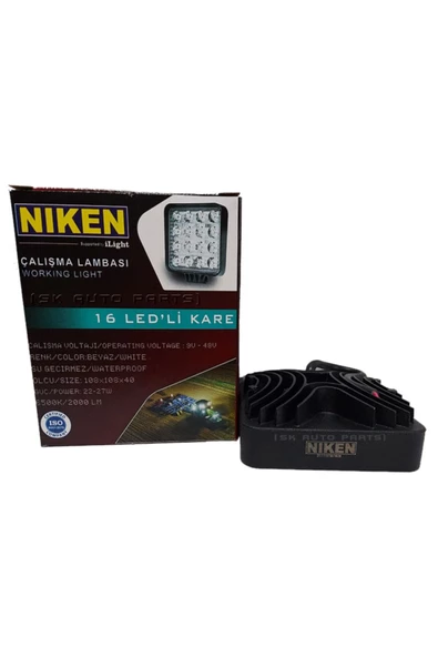 Niken 16 Led Kare Kalın Kasalı Off Road Sis Farı Çalışma Lambası (12V-24V UYUMLU) Yurtpar Otomotiv - 3