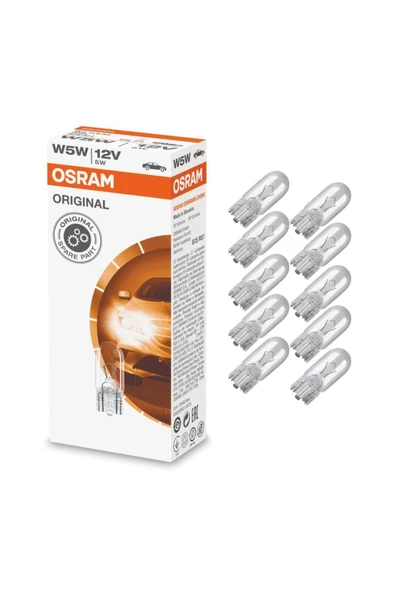 Osram 2825 W5w T10 Dipsiz Ampul 12v 5w 10 Adet