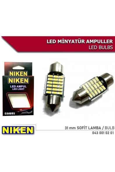 Niken Sofit Led Canbus 31mm Iç Tavan Plaka T10 2 Adet