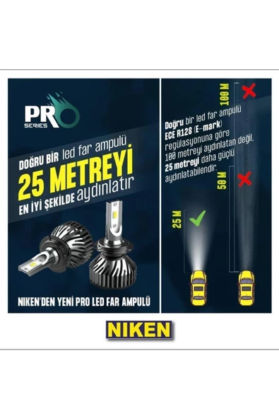 Niken Far Ampulü Led Xenon Pro Serisi H11 - 6