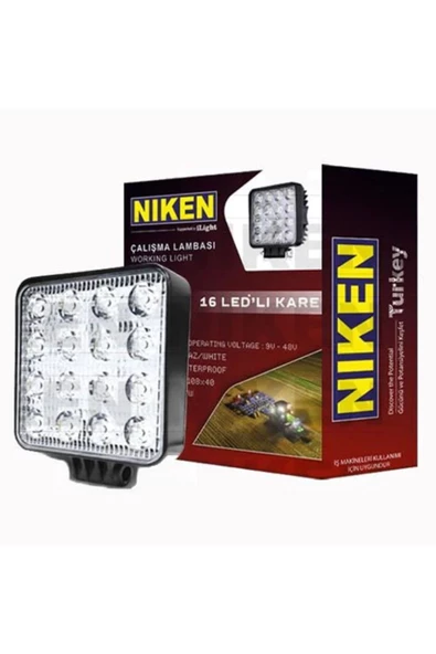 Niken 16 Led Kare Kalın Kasalı Off Road Sis Farı Çalışma Lambası