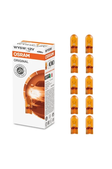 Osram 2827 Wy5w T10 Dipsiz Turuncu Ampul 12v 5w 10 Adet