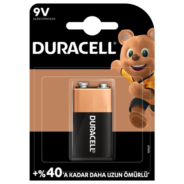 Duracell 9 Volt Pil 1'li