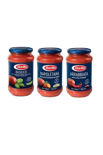 Barilla 3’lü Glutensiz Makarna Sosu Seti 400g Napoletana - Basilico- Arabbiata