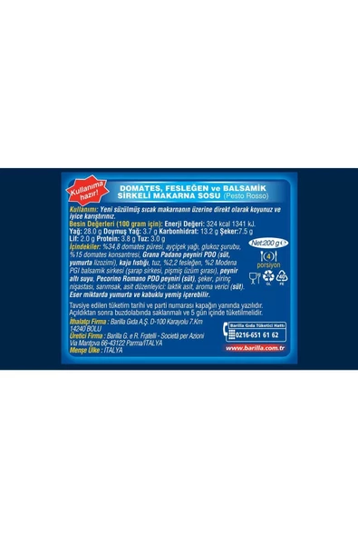 Barilla Pesto Rosso Makarna Sosu 200 gr - 5