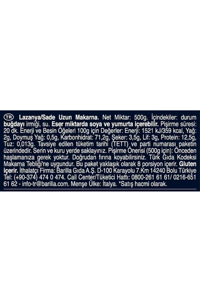 Barilla Lasagne Makarna 500 gr - 3