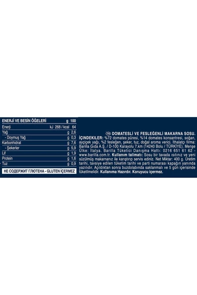 Barilla Basilico Makarna Sosu 400 gr - 2
