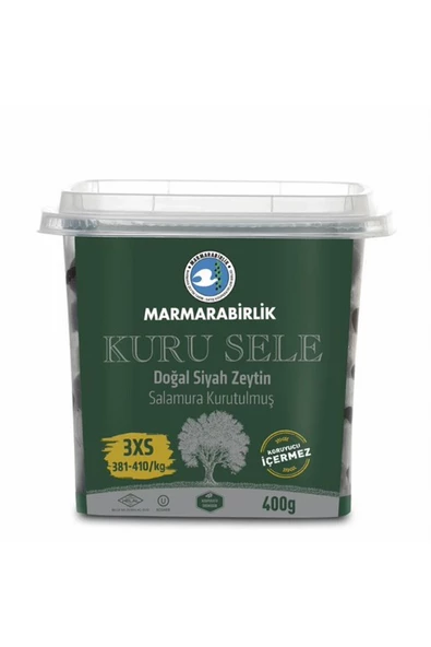 MarmaraBirlik Kuru Sele Siyah Zeytin 400 gr 3xs Boy