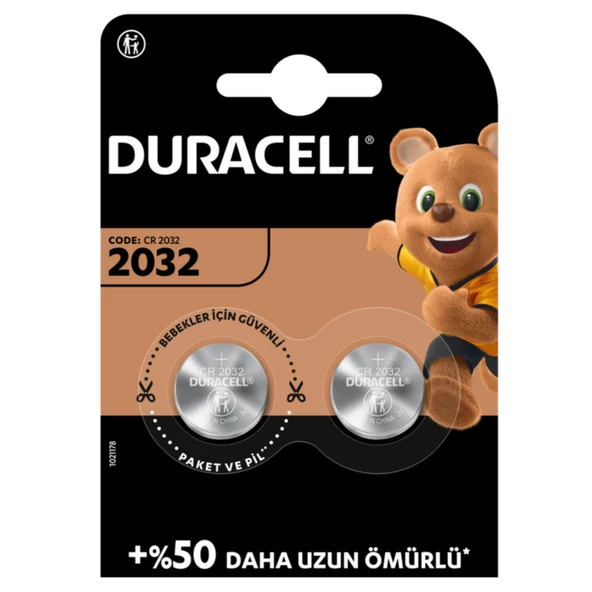 Duracell Cr 2032 Lithium 3V Pil 2'li