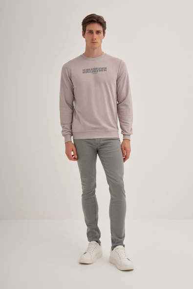 Cazador Erkek 3 İplik Şardonsuz Sweatshirt 5221 Gri - 2