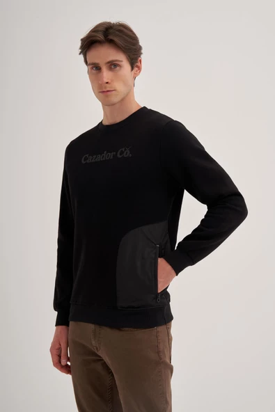 Cazador 3 İplik Şardonlu Sweatshirt 5028 Siyah - 2