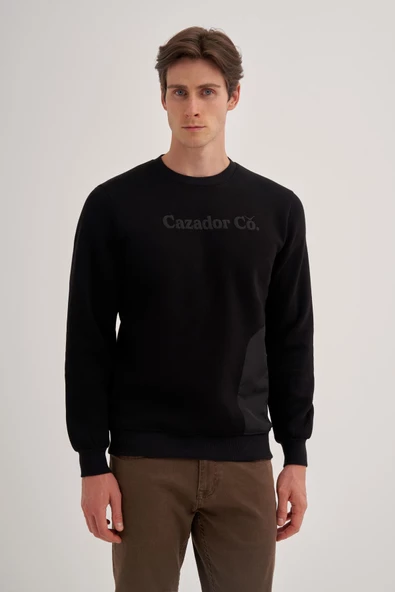 Cazador 3 İplik Şardonlu Sweatshirt 5028 Siyah