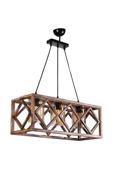 Oradekor Doğal Ahşap Türkbükü 3 Lü Sarkıt Camlı - 2