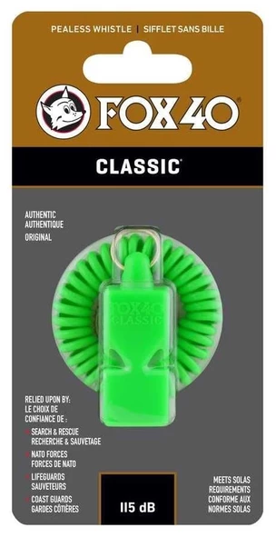 Fox 40 Classic Safety Neon Yeşil-Bileklikli Düdük 9935-1400 - 3
