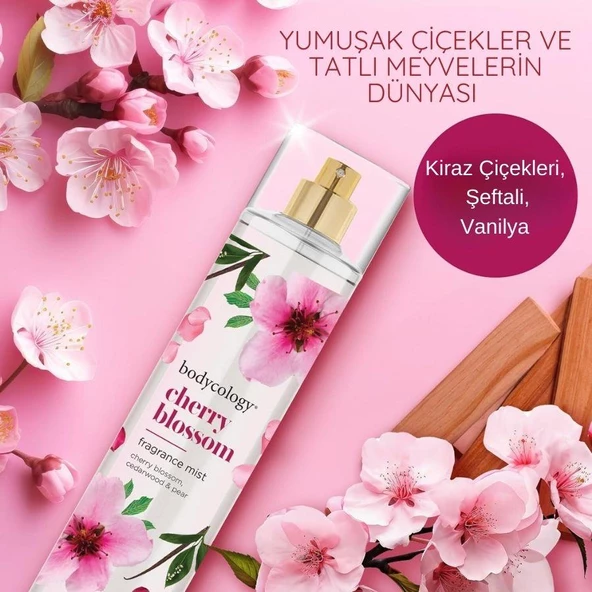 Bodycology Cherry Blossom Fragrance Mist Kiraz Çiçeği Kokulu Kadın Vücut Spreyi - Resim 3