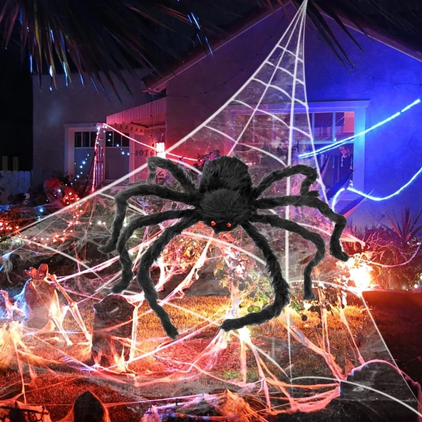 Halloween Örümcek Figür 30 cm Siyah - 3