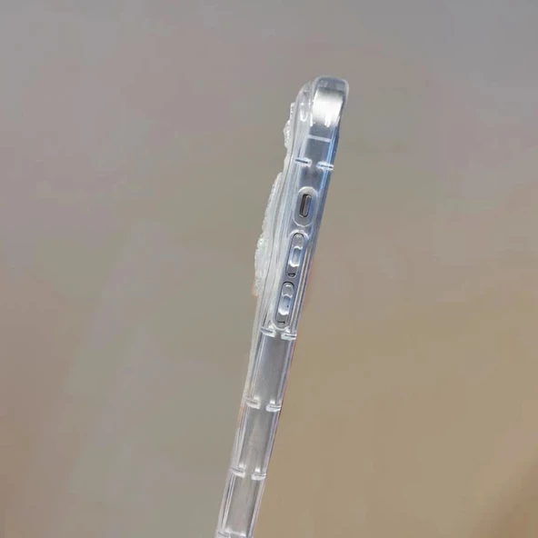 iPhone 15 Pro Max Kılıf 3D Kelebek Desen Kamera Korumalı Şeffaf Silikon Kapak - 2