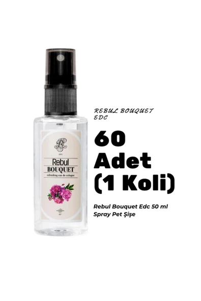 Rebul Bouquet Edc 50ml Spray Pet Şişe 60 Adet (1 koli) Bouquet Kokulu Kolonya