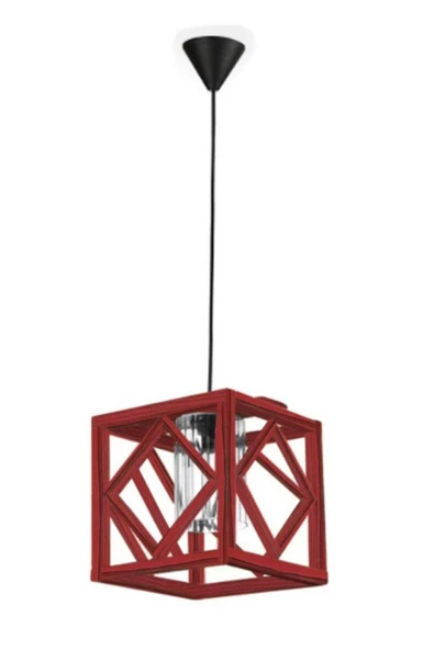 Zuhal Aydınlatma Baklava 1'li Boyalı Ahşap Avize