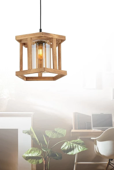 Zuhal Aydınlatma Anıtkabir Tekli Ahşap Avize