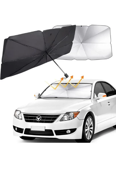 Oto Araç İçi Ön Cam Şemsiyesi  Güneşlik Gölgelik Tüm Binek Araçlar İçin GüneşlİK - 2
