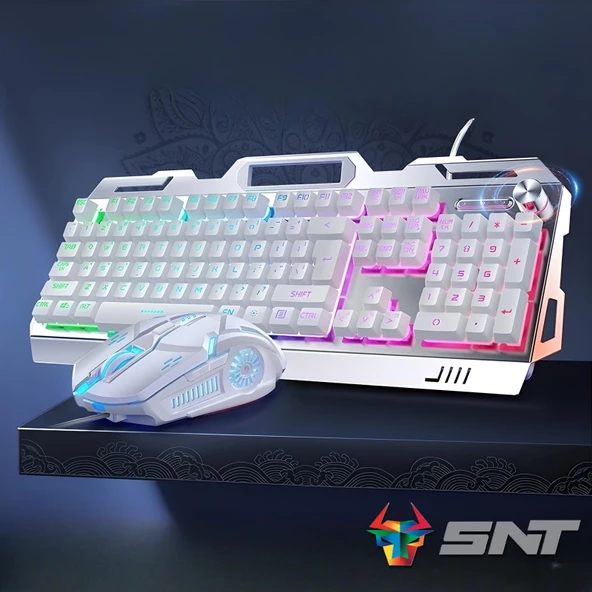 Snt GM-KBH01 Gaming Klavye Mouse Kulaklık Set Beyaz - 2