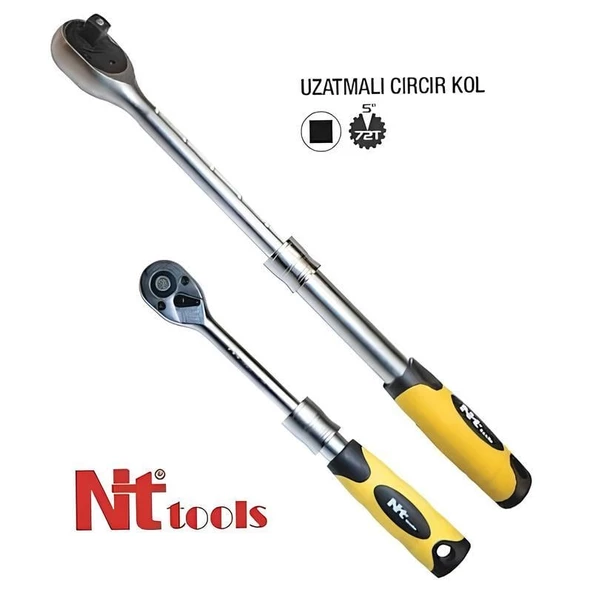 NT Tools 1/2" Uzatmalı Cırcır Kolu 290-420 mm. 72 Diş NC12C12