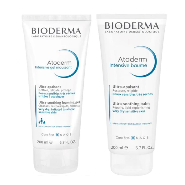 Bioderma Atoderm Intensive Balm ve Orjinal Boy Temizleyici Seti