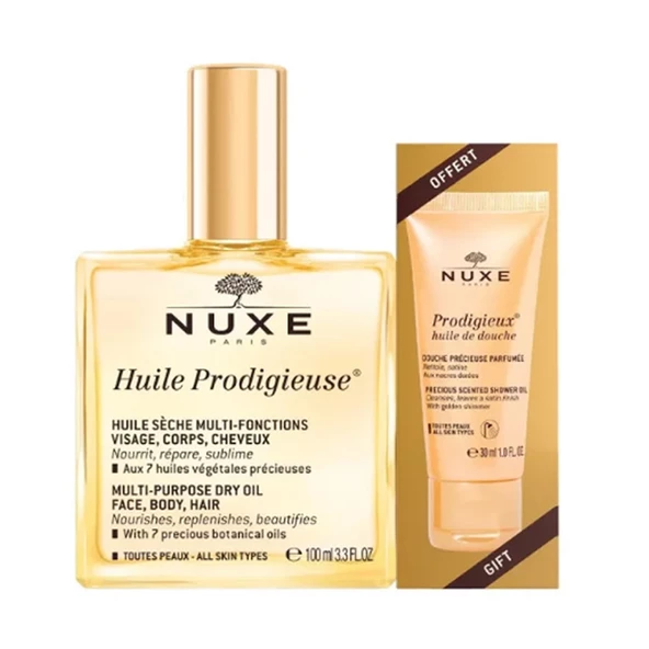 NUXE Huile Prodigieuse Çok Amaçlı Kuru Bakım Yağı 100 ml - Duş Jeli HEDİYE