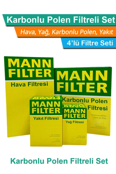 BMW 7 Serisi E65 7.40d MANN Filtre Bakım Seti 2002-2005 Hava+Yağ+Yakıt+Karbonlu Polen