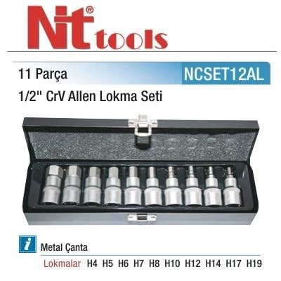 Nt Tools 11 Parça 1/2" Allen Lokma Seti NCSET12AL - 2