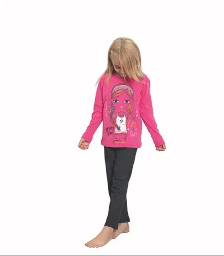 Donex Kız Çocuk Baskılı Uzun Kollu Pijama Takımı 520