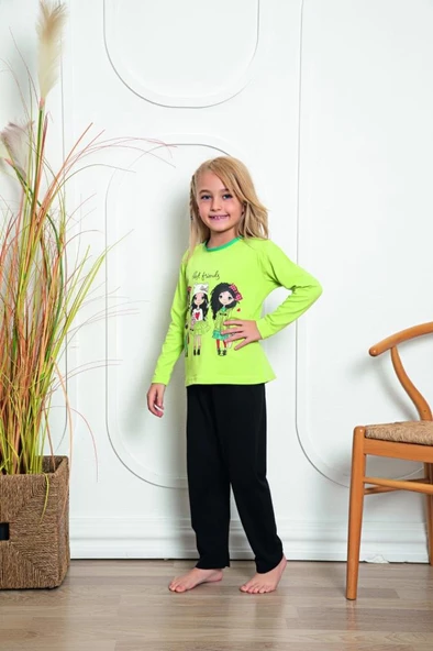 Donex Kız Çocuk Baskılı Uzun Kollu Pijama Takımı 522 ürün görseli