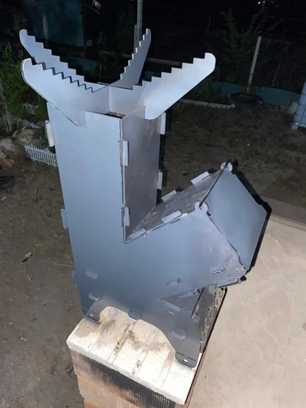 Roket Sobası Yemek Pişirmek İçin Roket Sobası Taşınabilir Odun Mini Yakma Sobası, Kamp Ateşi Sobası Yemek Pişirmek İçin - 4